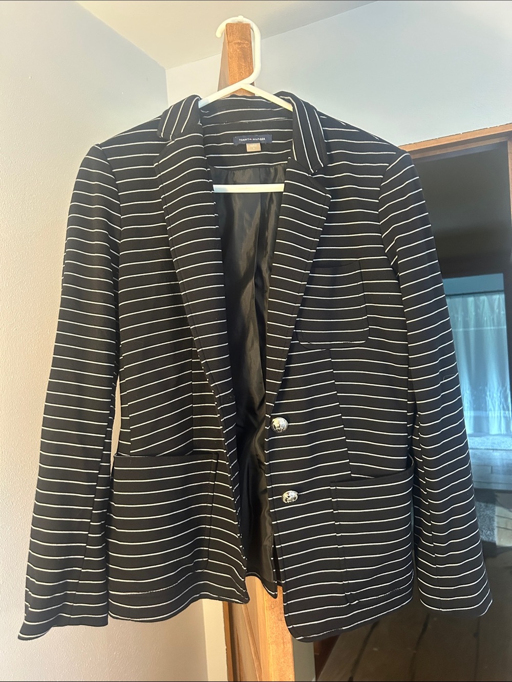 Tommy Hilfiger Black with White Stripe Blazer